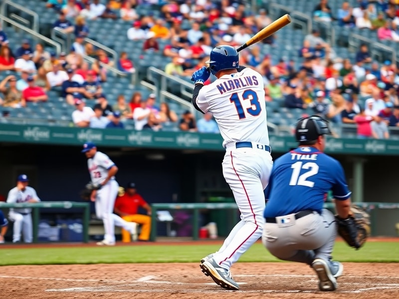 A split-screen image showing Francisco Lindor of the Mets mid-swing at Citi Field with the Mariners’ bullpen in the backgroun