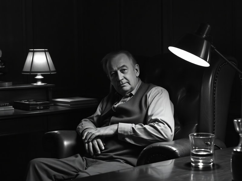 A formal portrait of Lord Mann in the House of Lords chamber, wearing a suit and tie, with a serious but thoughtful expressio