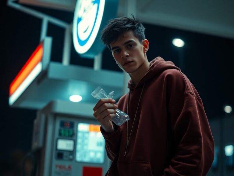 A dynamic promotional shot of Pooh Shiesty in a Memphis street setting, wearing streetwear with a confident pose and urban ba