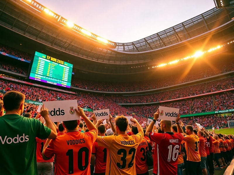 A dynamic collage featuring the World Cup trophy surrounded by team logos of top contenders like Brazil, Argentina, and Franc