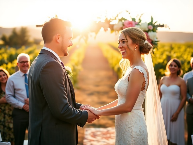 A vibrant collage of diverse wedding couples from different cultures, each in traditional attire, surrounded by family and fe