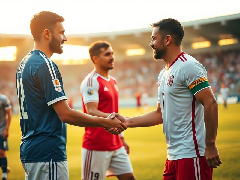 Imagen de un estadio lleno durante un amistoso internacional, con jugadores en acción y banderas de diferentes países ondeand