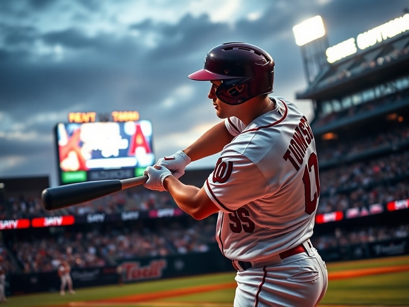 A late-afternoon baseball game between the Washington Nationals and Arizona Diamondbacks at a packed stadium, with players in