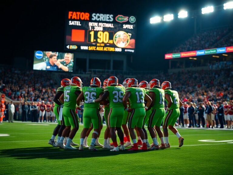 A vibrant stadium shot during a UFL game at night, showing fans in the stands, bright stadium lights, and players on the fiel