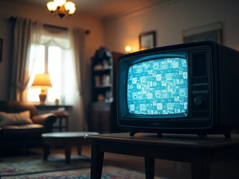 A split-screen image showing a vintage TV with static on one side and a modern smart TV streaming content on the other, highl