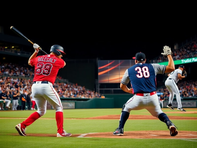 A split-screen image showing the Atlanta Braves' lineup celebrating on one side and the Chicago White Sox's starting rotation