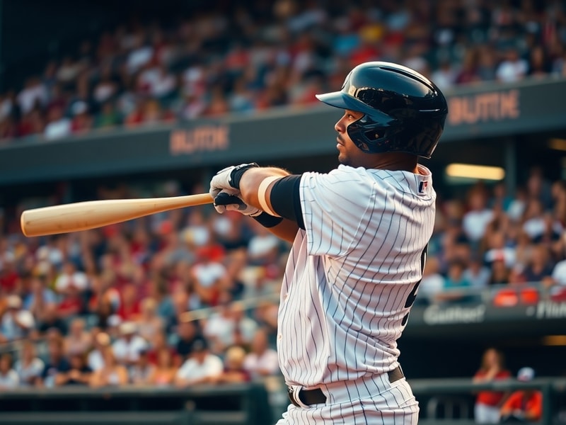 A dynamic shot of Guaranteed Rate Field during a White Sox game, capturing the vibrant energy of the crowd, players on the fi