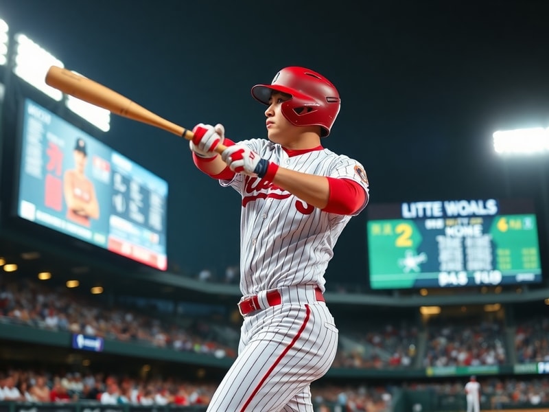 A dynamic action shot of Jung Hoo Lee in a Giants uniform, mid-swing at Oracle Park, with a blurred background of San Francis
