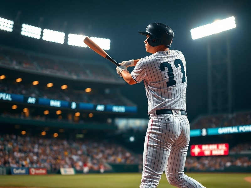 Jung Hoo Lee in a San Francisco Giants uniform, mid-swing during a game at Oracle Park, with a Korean and American flag subtl