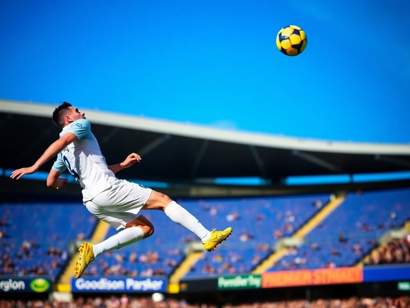 A dynamic action shot of Steven Naismith in mid-play, wearing a Rangers FC blue home kit, mid-kick with a focused expression