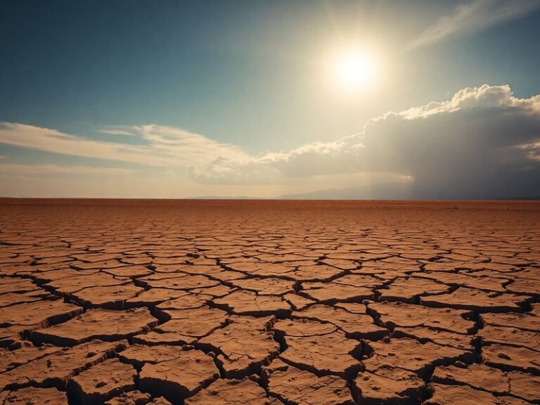 A split-image visualization showing contrasting weather effects: on the left, parched cracked earth in Australia during droug