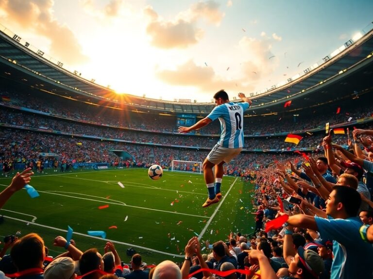 A collage of the 2014 World Cup in Brazil showing key moments: Neymar in action, Germany celebrating their win, the Mineirazo