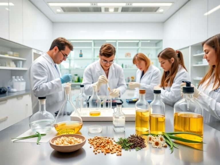 A clean, modern kitchen setting with a parent preparing a bottle of Nara Organics formula. The scene includes a wooden counte