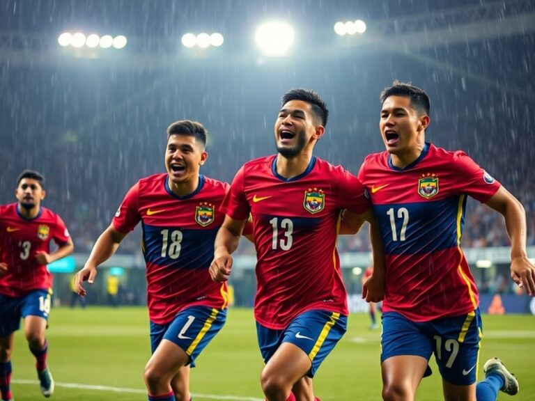A dynamic action shot of Ecuadorian soccer players in a match, featuring key players like Moises Caicedo and Piero Hincapié.