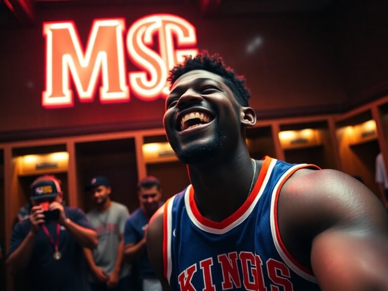 tell me about og anunoby accidentally streaming the knicks championship celebration