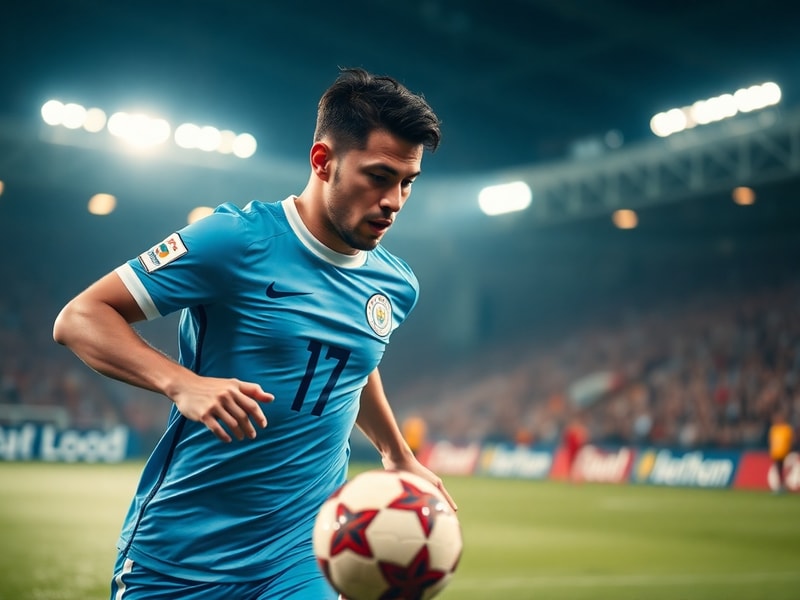 A dynamic action shot of Matías Viña in Brentford's orange kit, sprinting down the left flank with the stadium blurred in the