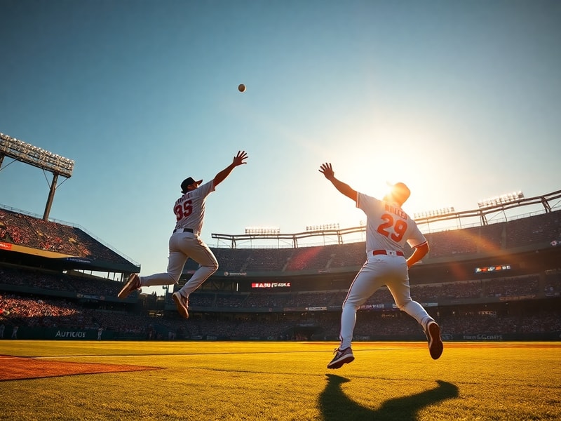 A split-screen image showing Mike Trout in an Angels uniform on one side and a Diamondbacks player like Corbin Carroll on the