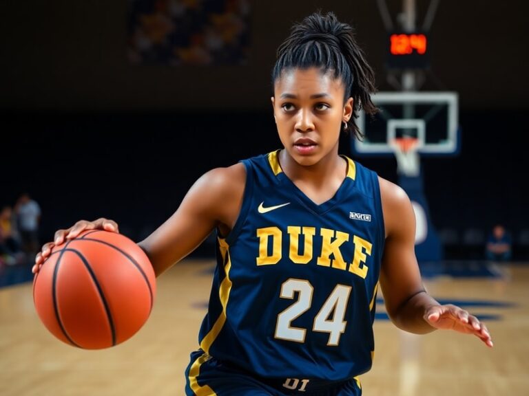 A dynamic action shot of Brittney Sykes in a Los Angeles Sparks jersey, mid-dribble with intense focus, surrounded by blurred