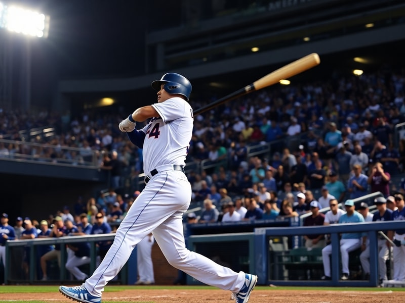A split-screen image showing the Tampa Bay Rays' Tropicana Field on one side and Dodger Stadium on the other, with players fr
