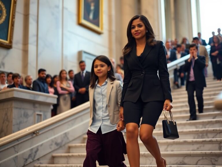 A candid photo of Malia and Sasha Obama attending a formal event, dressed in elegant attire, surrounded by a crowd of admirer