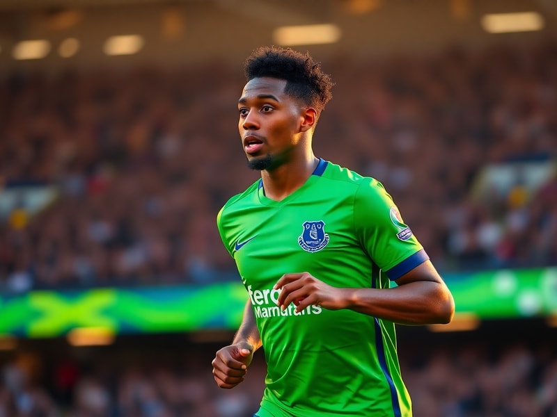 A dynamic action shot of Antonee Robinson in a Fulham FC kit during a Premier League match, showcasing his speed and technica