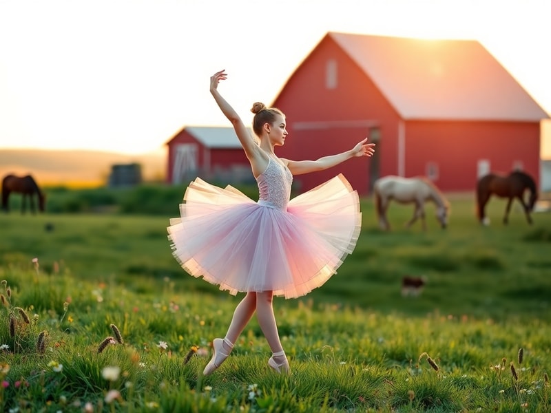 A vibrant scene of a diverse group of women and men practicing ballet-inspired workouts in a sunlit studio, wearing pastel le