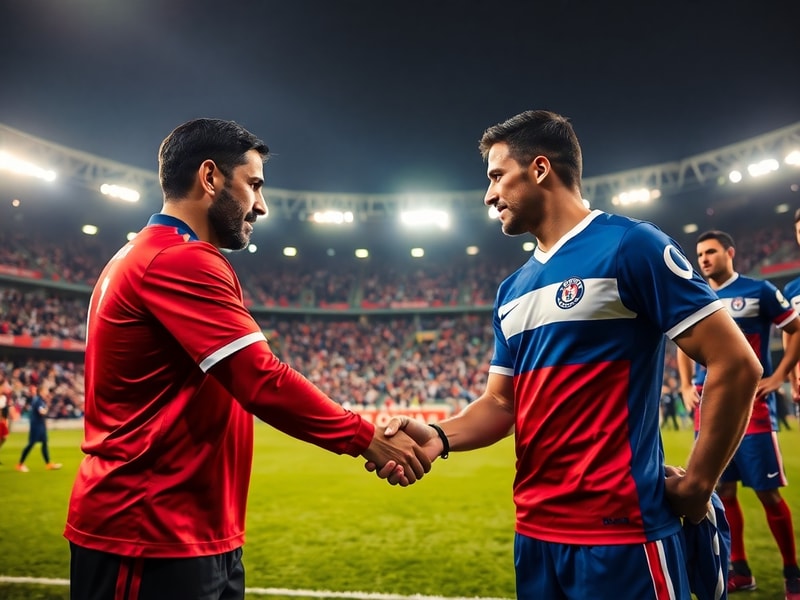 A dynamic mid-match shot from a past international fixture between Turkey and Paraguay, capturing the intensity of the game w