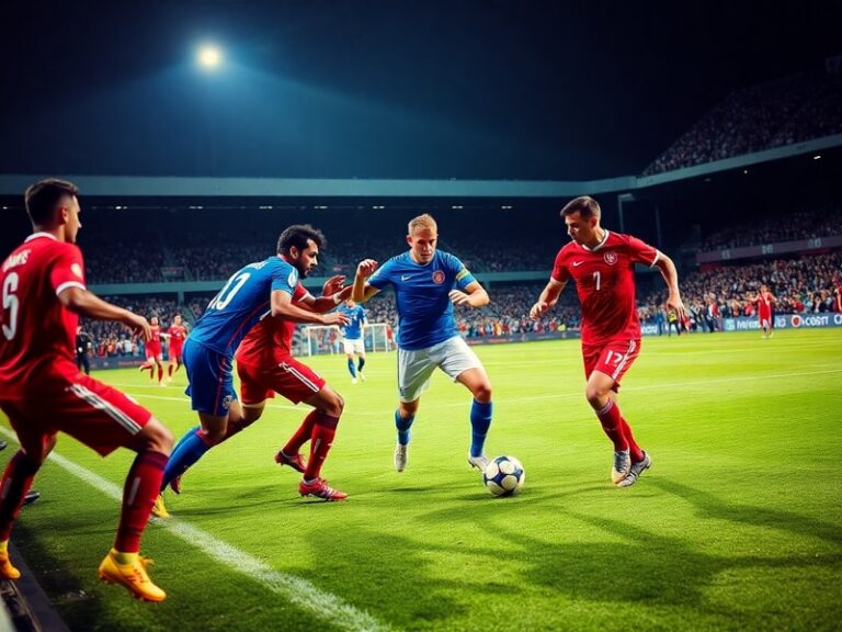 A mid-match shot from a past Türkiye vs Paraguay game, showing players in action on a well-lit stadium pitch with fans blurre