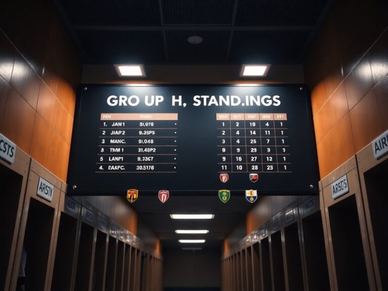 A packed stadium under floodlights, showcasing an intense La Liga match with players in mid-action, fans in the stands, and a