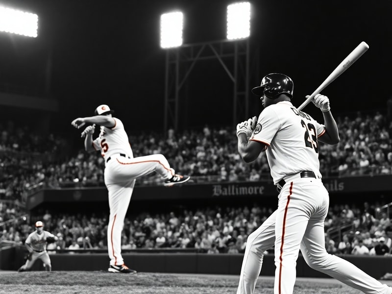 A split-screen image of Grayson Rodriguez pitching for the Orioles and Shohei Ohtani batting for the Dodgers during a recent