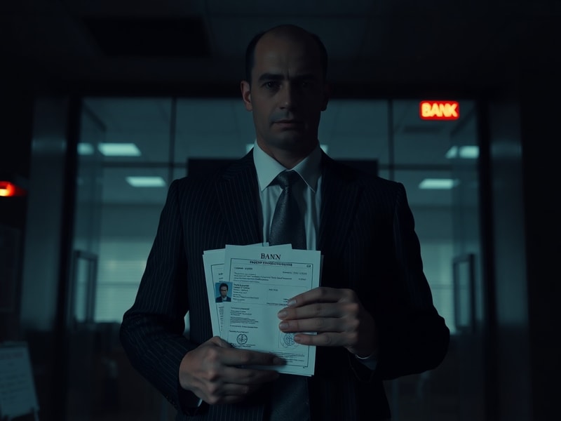 A split-screen image: on one side, a hooded cybercriminal typing on a laptop in a dimly lit room; on the other, a concerned b