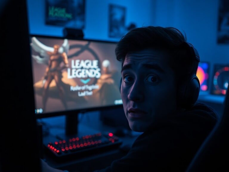 A split-screen image showing a frustrated gamer staring at a 'Servers are down' error on one side, and a packed esports arena
