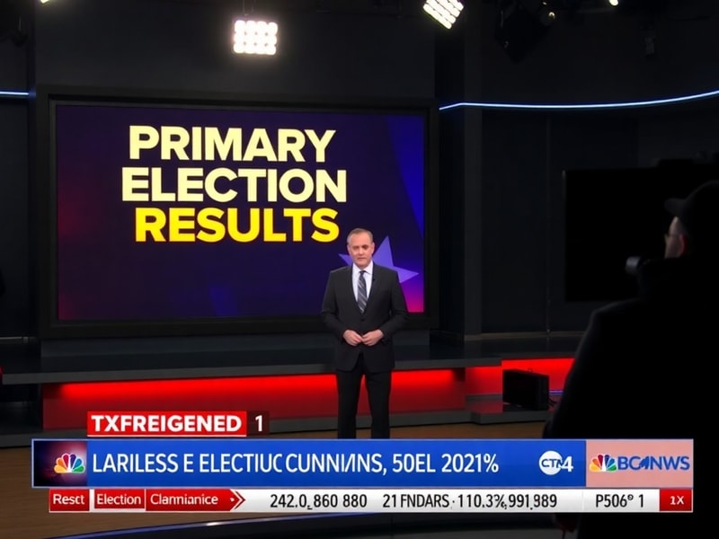 A split-screen image showing a crowded polling station on the left with voters casting ballots, and a political campaign rall