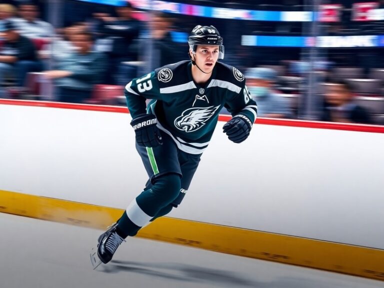 Valeri Nichushkin in a Dallas Stars jersey, mid-action during a game at an NHL arena, with a focused expression and the Ameri