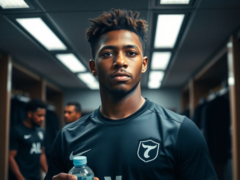Auston Trusty in action during the 2024 CONCACAF Champions Cup final, wearing the Philadelphia Union’s home kit, raising the