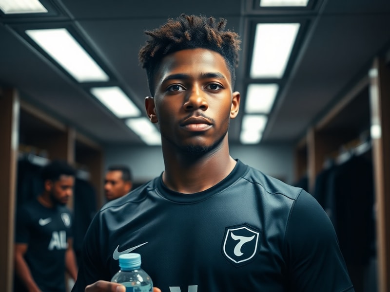 Auston Trusty in action during the 2024 CONCACAF Champions Cup final, wearing the Philadelphia Union’s home kit, raising the
