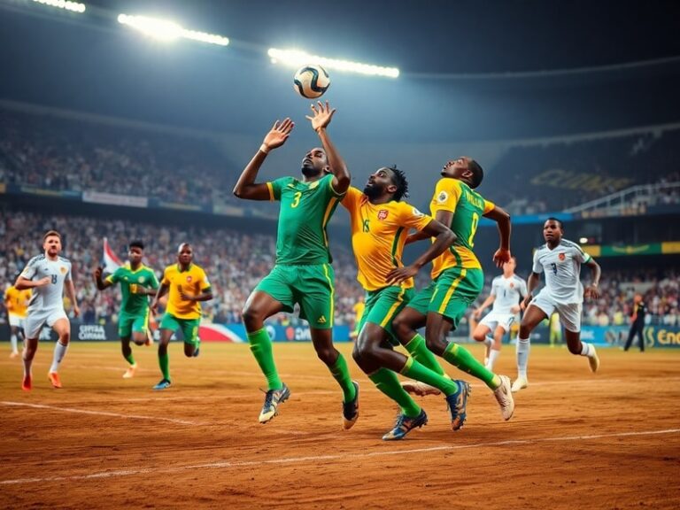 Imagen de un estadio de fútbol con los jugadores de Senegal e Irak calentando en un partido amistoso, mostrando el ambiente c