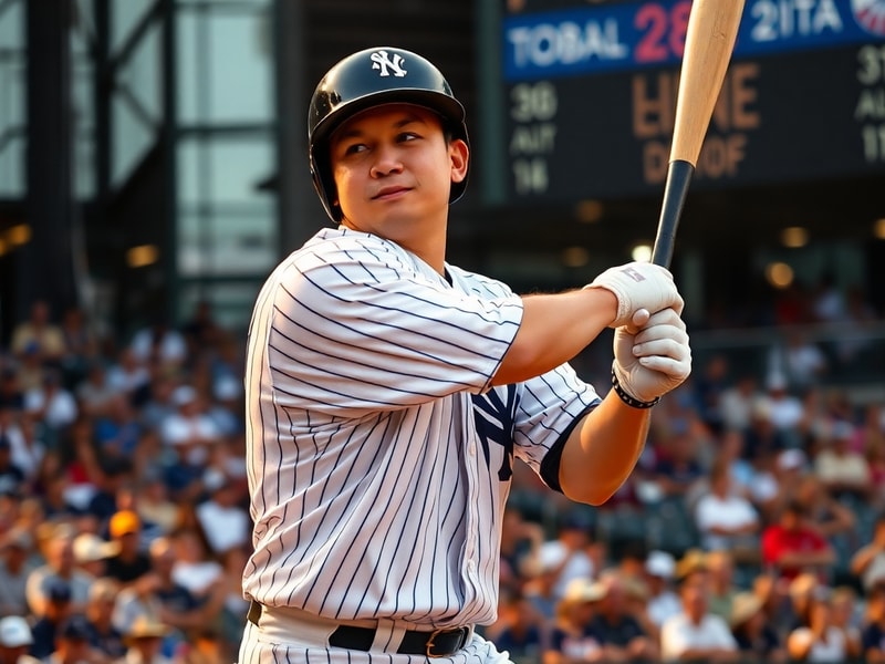 Masataka Yoshida in a Red Sox uniform, mid-swing at Fenway Park during a game, with a focused expression and the iconic green
