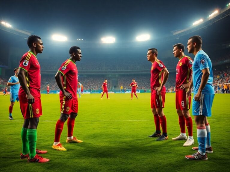 A mid-action shot from the DR Congo vs Uzbekistan match, capturing a Uzbek defender in a blue kit challenging a Congolese att
