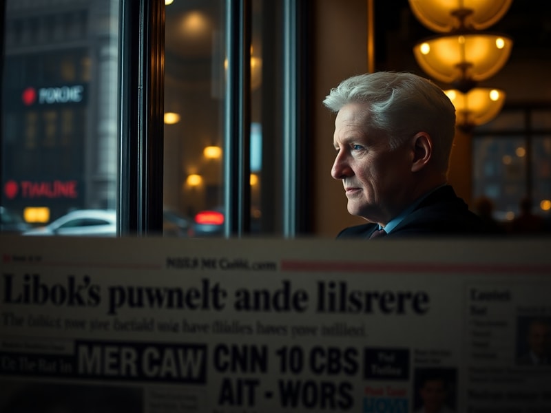 A split-image composition: on the left, Anderson Cooper in a neutral news anchor pose; on the right, Bari Weiss speaking at a