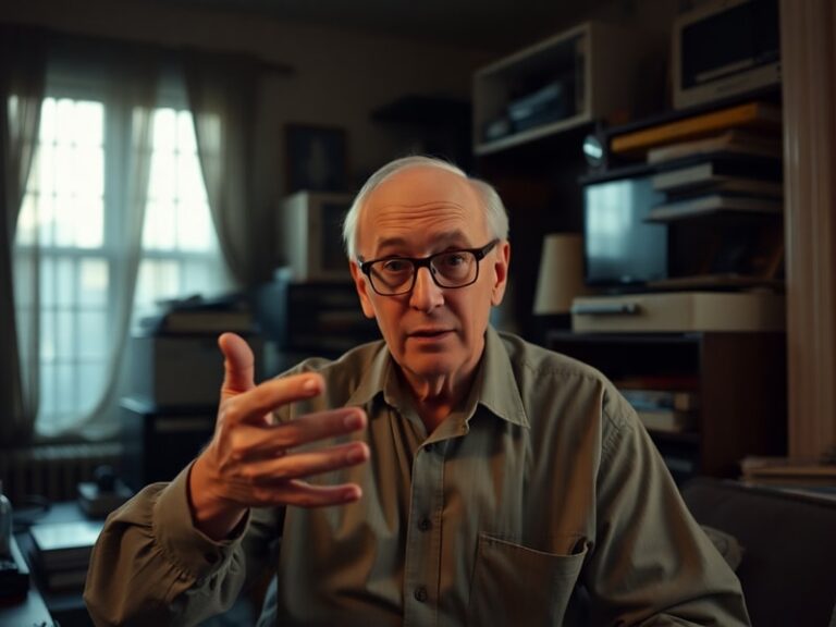 A split-screen image of Larry David in a golf polo shirt, mid-rant on a lush green golf course, surrounded by amused onlooker