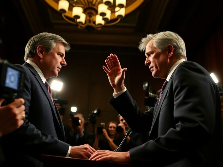 A split-image composition showing Senator Bill Cassidy speaking at a podium on the left, with Robert F. Kennedy Jr. at a camp