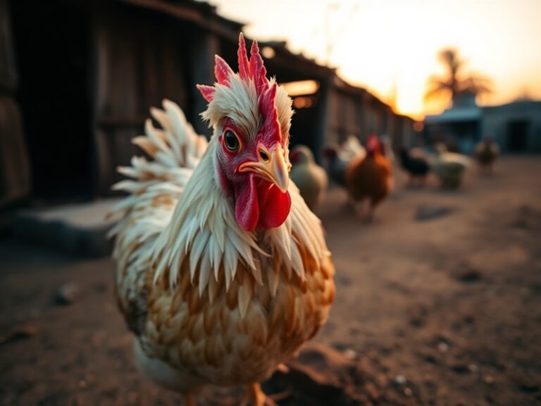 A split-screen image showing a smartphone screen with a viral 'Chicken Alert' notification on the left and a group of diverse