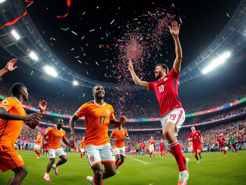 A dynamic mid-action shot of Erling Haaland and Sébastien Haller battling for the ball in a high-stakes international match,