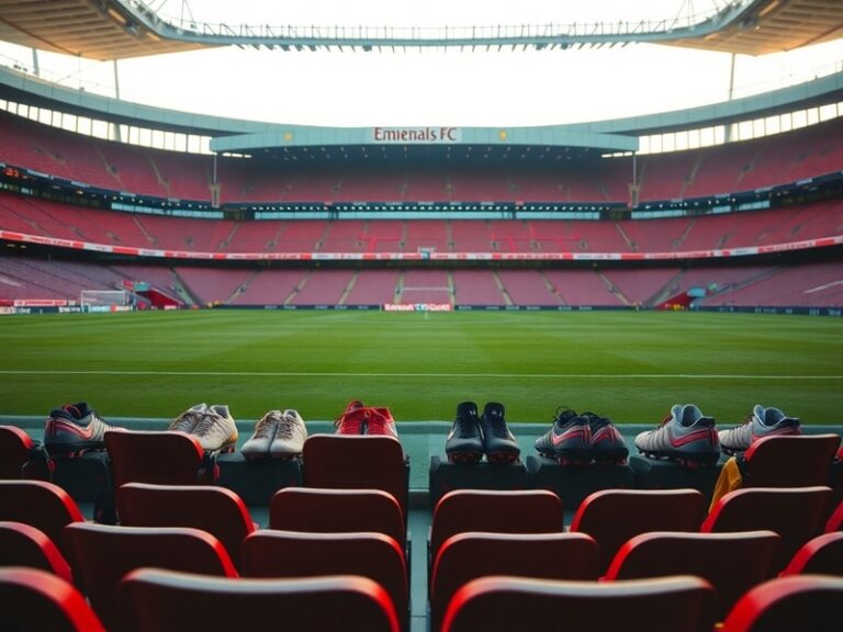 A somber group photo of Arsenal’s released players—Tierney, Bellerín, Holding, Xhaka, Balogun, Nelson, Turner, and Smith—stan