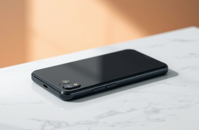 The Google Pixel 11 Pro XL displayed on a clean white surface, showcasing its Obsidian back with frosted glass finish and the