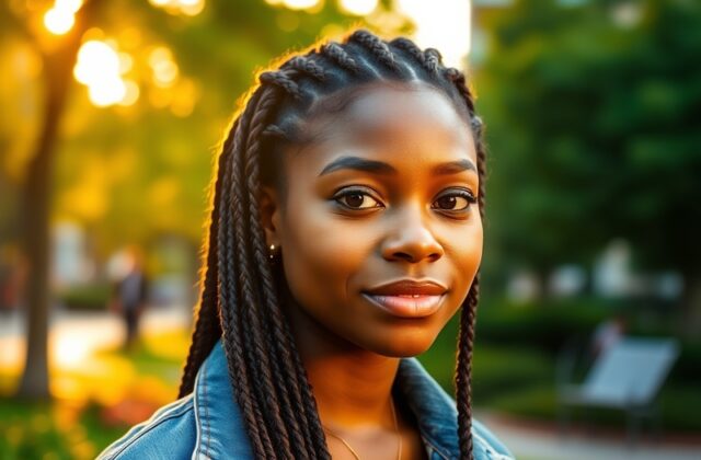 A dynamic studio portrait of N Kiyla Jasmine Thomas in front of a large-format film camera, surrounded by analog and digital