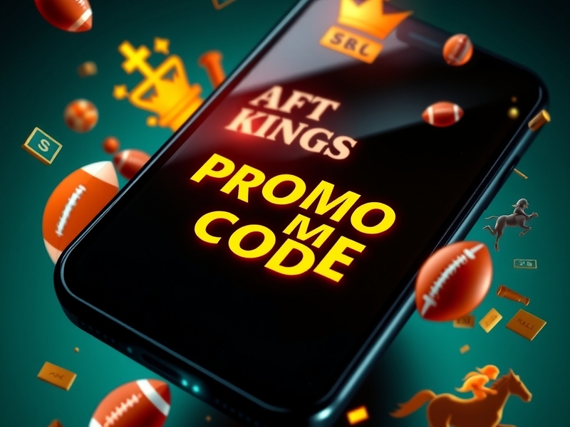 A split-screen image: on the left, a smartphone displaying a DraftKings promo code entry screen with a glowing bonus notifica