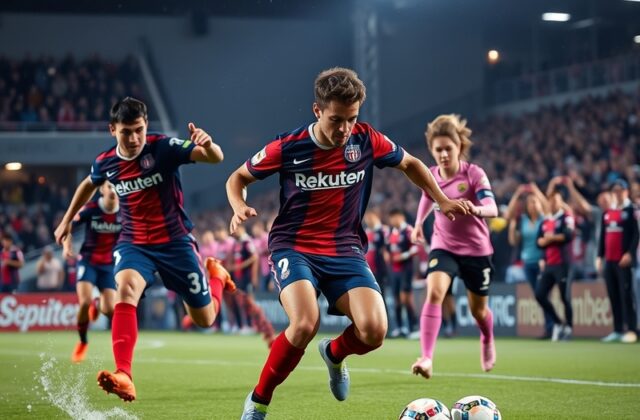 A dynamic action shot at Saputo Stadium, showing CF Montréal midfielder Victor Wanyama intercepting a pass from Inter Miami’s