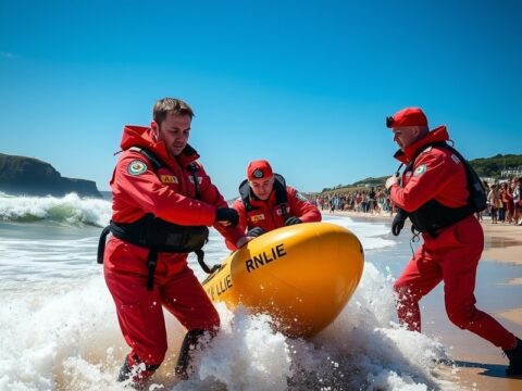 RNLI Lifeguards at Porth Beach: Safety and Rescue Efforts